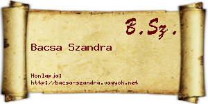 Bacsa Szandra névjegykártya